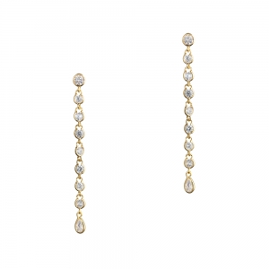 Long gold DBY drop earrings